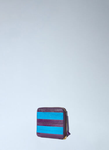 LN-CC® - Dries Van Noten: Striped Leather Wallet - Blue Dries Van Noten Striped Leather Wallet Blue dvn0264043