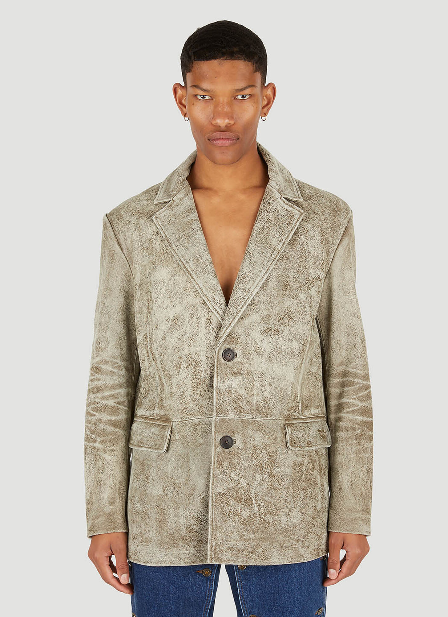 DIESEL BLAZE LEATHER BLAZER