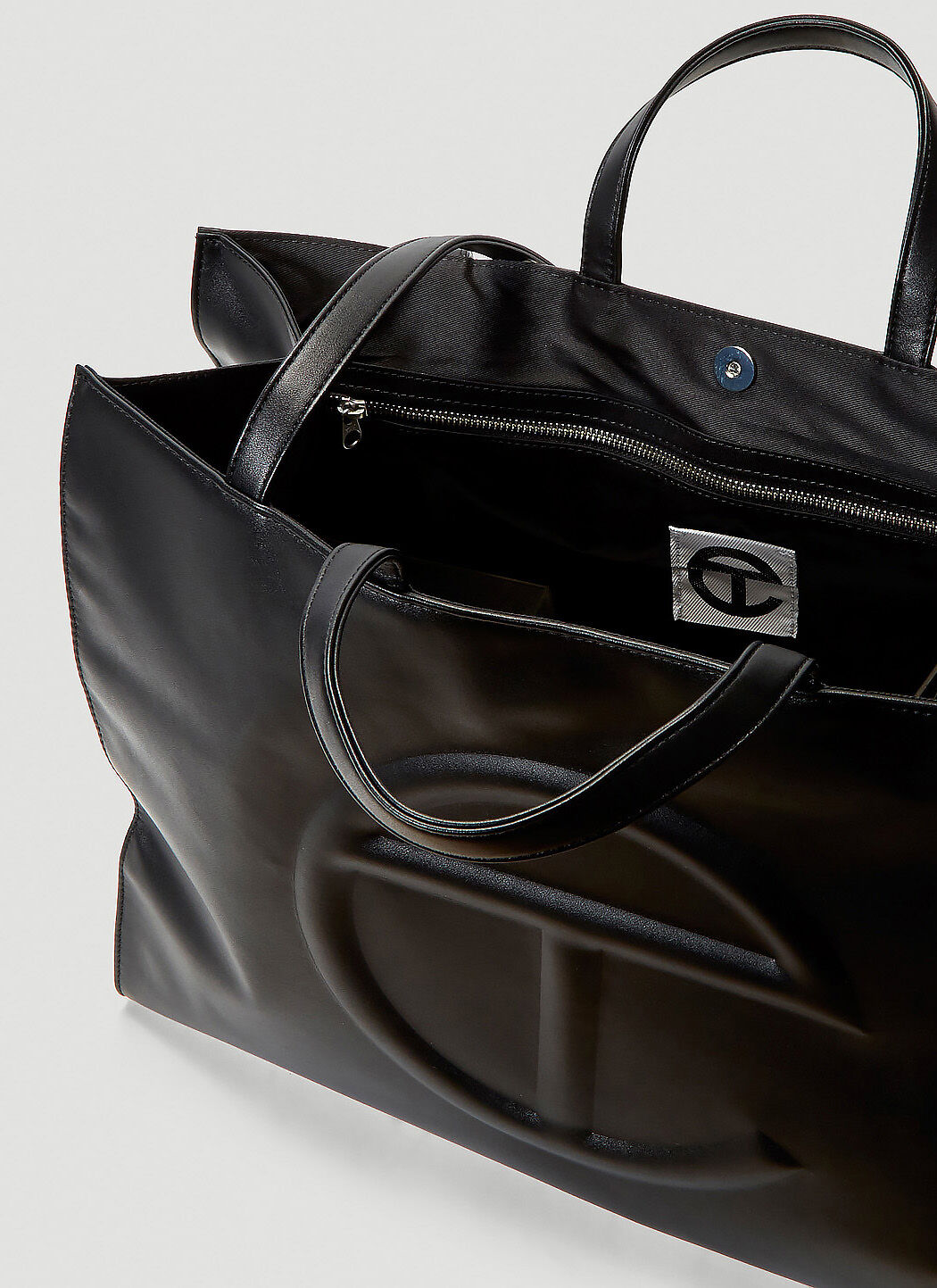 Large black telfar bag sales
