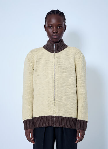 LN-CC® - Prada: Zipped Wool Cardigan - Yellow Prada Zipped Wool Cardigan Yellow pra0265028