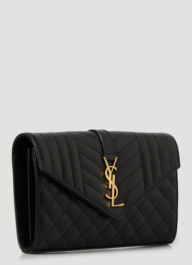 Saint Laurent Cassandre Chain Wallet Black sla0245092