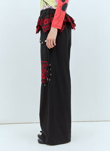 Chopova Lowena Frill Cotton Pants Black cho0258007