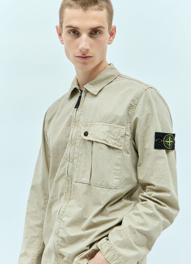 Stone Island Logo Patch Overshirt Beige sto0156048