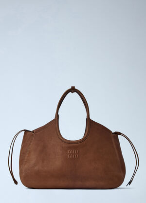 Miu Miu Ivy Nappa Leather Shopping Bag Brown miu0266109