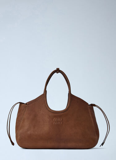 LN-CC® - Miu Miu: Ivy Nappa Leather Shopping Bag - Brown Miu Miu Ivy Nappa Leather Shopping Bag Brown miu0266109