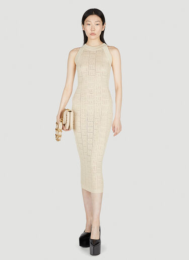 Balmain Monogram Knit Dress Beige bln0252029