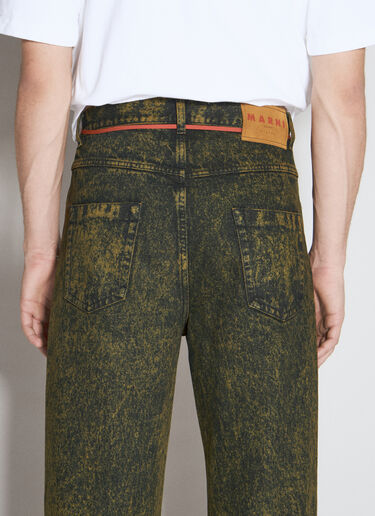 Marni Marble-Dyed Flared Jeans Green mni0155009