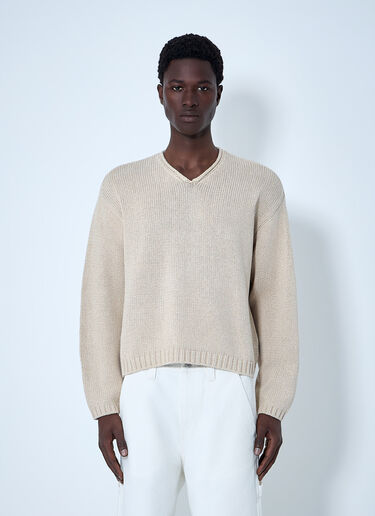 V-neck Knit Sweater Stüssy V-neck Knit Sweater Beige sts0164006