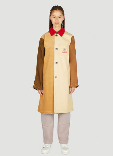 Marni x Carhartt 컬러 블록 코트 브라운 mca0250006