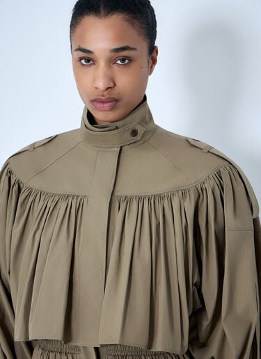 Chloé Gathered High-Collar Jacket Olive chl0264001