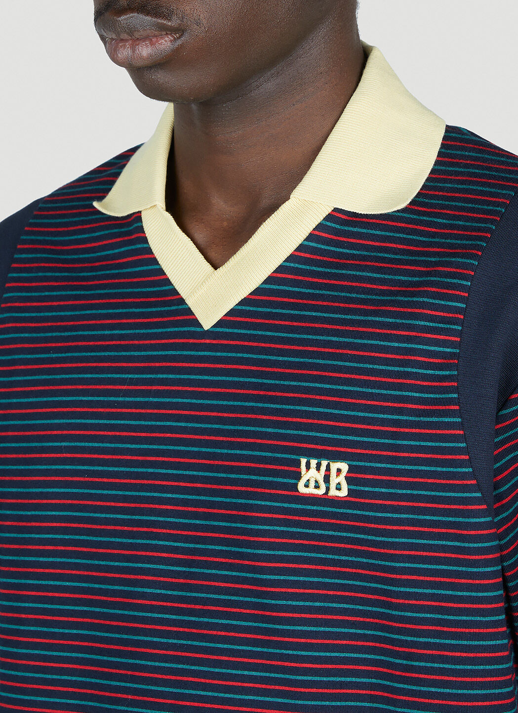 Wales Bonner Men's' Sonic Polo Top in Navy | LN-CC®