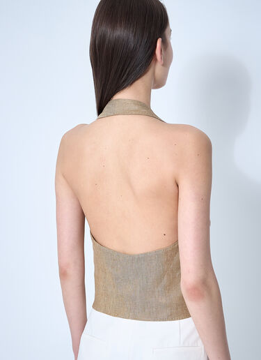 Max Mara Sauro Halterneck Waistcoat Brown max0260002