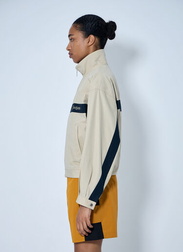 Saint Laurent High-Neck Panelled Jacket Beige sla0263012