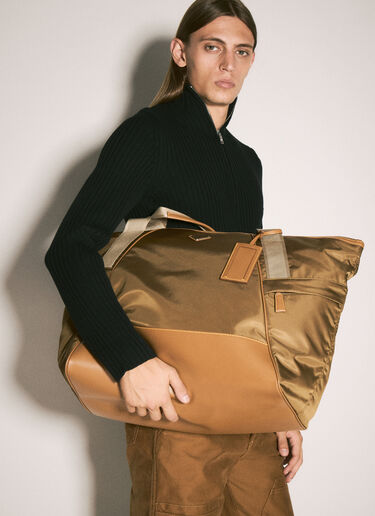 Prada Re-Nylon & 가죽 더플 백 브라운 pra0158022