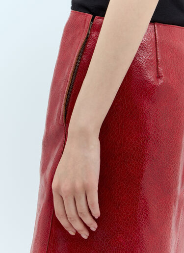 Prada 크라클레 가죽 미니스커트 레드 pra0258009