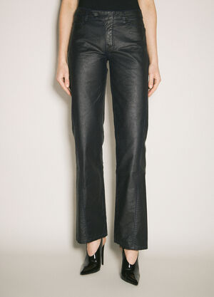 Mugler Waxed Straight Leg Pants Black mug0258017