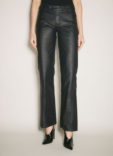 Mugler Waxed Straight Leg Pants Black mug0258017
