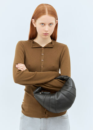 Lemaire Mini Fortune Croissant Handbag Grey lem0260003