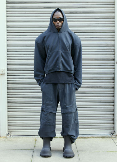 GREG ROSS Shoulder Pad Hooded Sweatshirt Black grr0157008