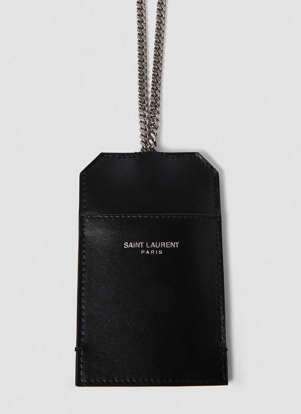 Saint Laurent Curb Chain Cardholder in Black LN CC