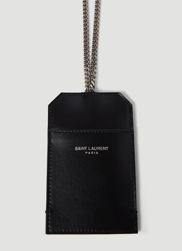 Saint Laurent 커브 체인 카드홀더 Black sla0149068