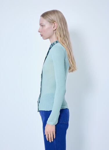 Chloé Tie-Front Fitted Cardigan Top Light Blue chl0266026