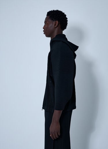 Homme Plissé Issey Miyake Hooded Pleated Jacket Black hmp0161008