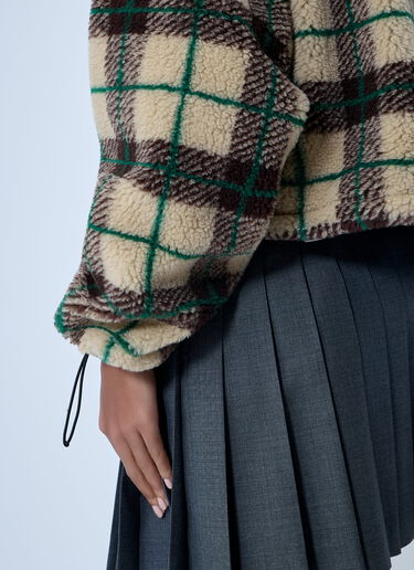 Teddy Check Coat Miu Miu Teddy Check Coat Brown miu0263006