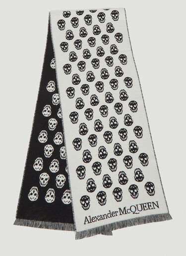 Alexander McQueen Reversible Skull Scarf White amq0148031