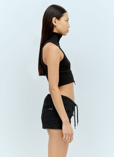 Courrèges Crop Track Vest Black cou0255018