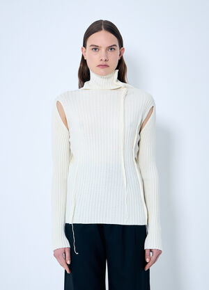 MM6 Maison Margiela Rib Sweater White mmm0259003