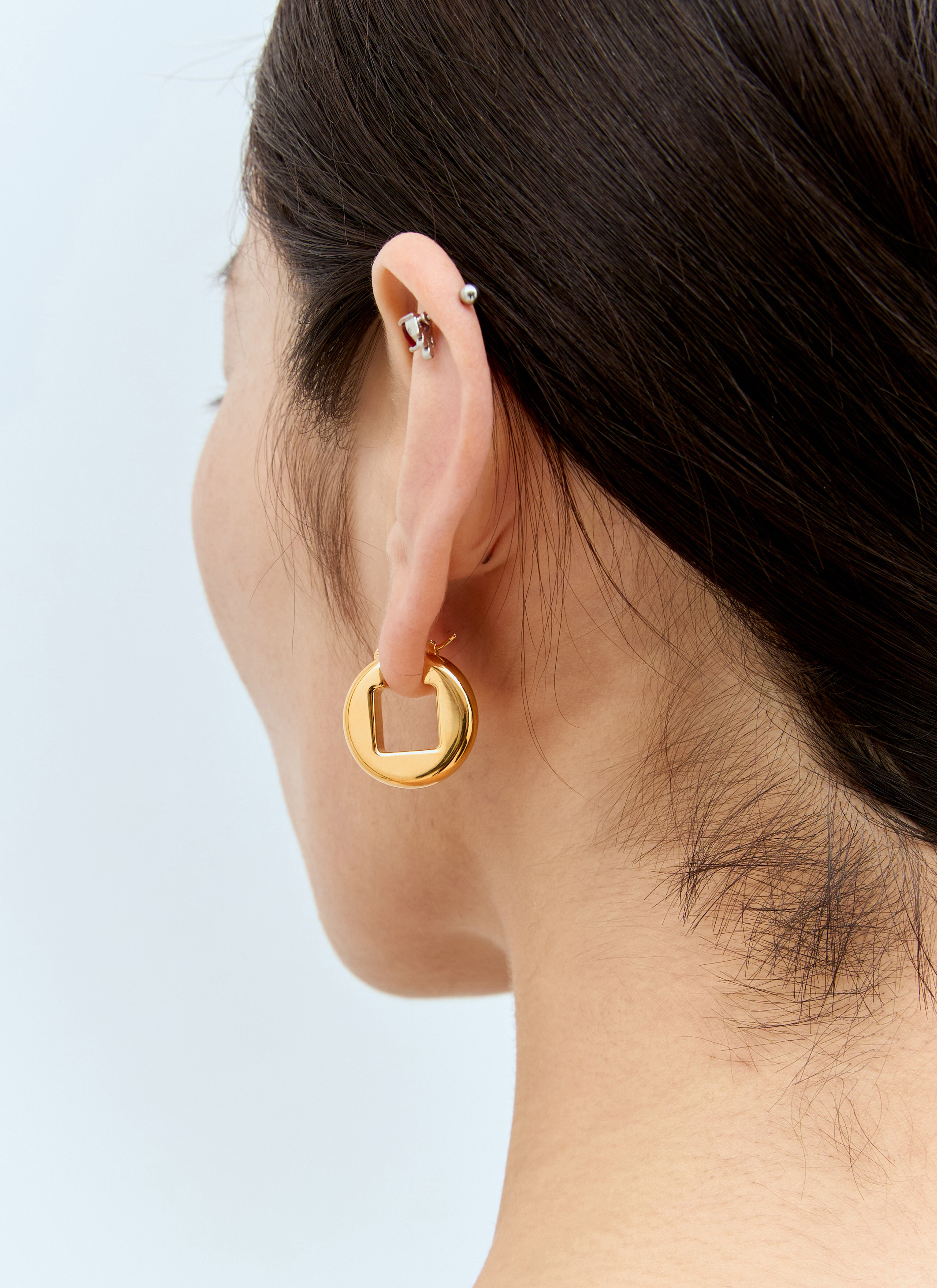 Jacquemus Les Boucles Rond Carre Earrings en Gold pour femme