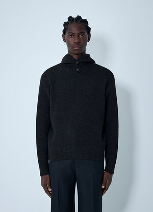 Lemaire Knitted Hooded Sweatshirt Dark Brown lem0162013