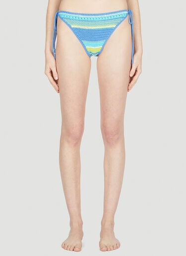 Crochet String Bikini Bottoms GANNI Crochet String Bikini Bottoms Blue gan0252032