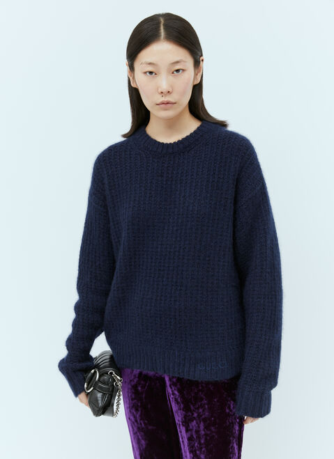 Gucci Cashmere Silk Crewneck Sweater Black guc0255023