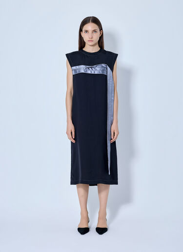 LN-CC® - Marni: Sleeveless Midi Dress with Satin Detail - Black Marni Sleeveless Midi Dress with Satin Detail Black mni0265001