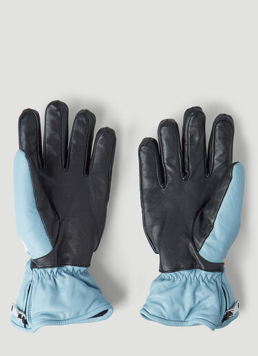 Miu Miu Leather Logo Ski Gloves Blue miu0246042