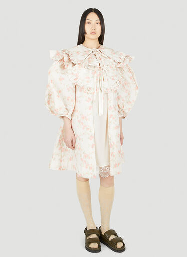 Simone Rocha Floral-Print Ruffled-Trim Dress Pink sra0248004