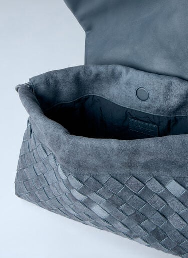 LN-CC® - Bottega Veneta: Giorno Suede Shoulder Bag - Grey Bottega Veneta Giorno Suede Shoulder Bag Grey bov0264031