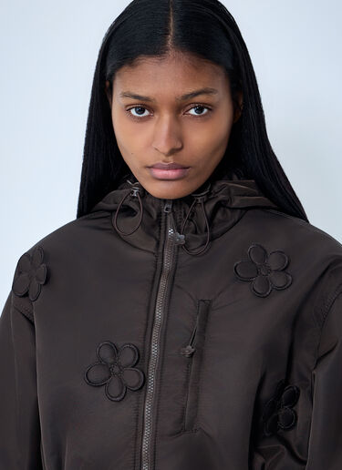 Cecilie Bahnsen Embroidered Hooded Jacket Brown cec0262021