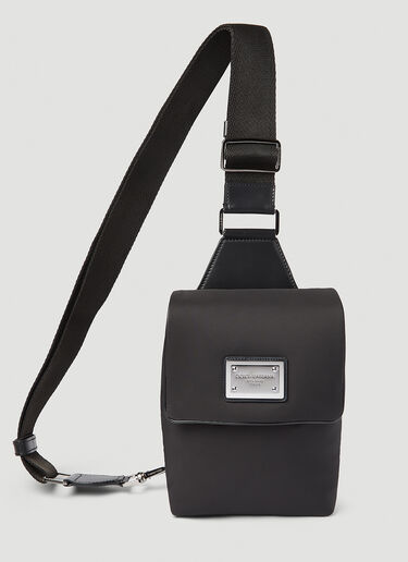 Dolce & Gabbana Logo Plaque Nylon Belt Bag Black dol0154011