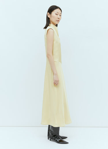 Jil Sander Satin Maxi Dress Yellow jil0255001