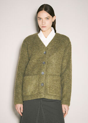 Our Legacy Fuzzy Cardigan Green our0259003