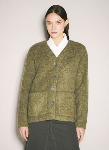 Our Legacy Fuzzy Cardigan Green our0259003