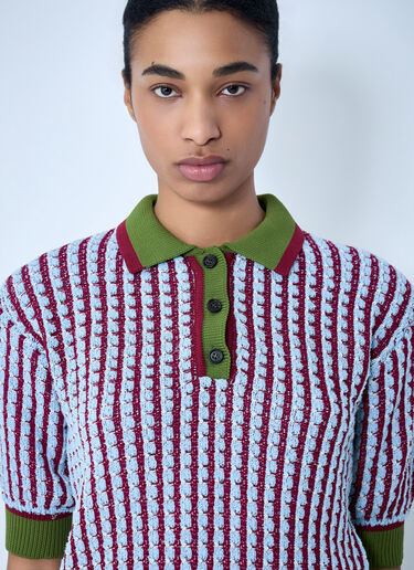 Marni Textured Knit Polo Sweater White mni0263010