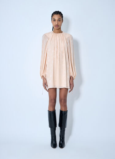Chloé Gathered Silk Dress Pink chl0259005