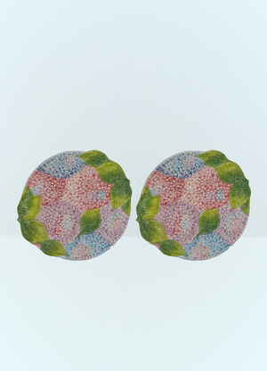 Les-Ottomans Set Of Two Ortensie Dinner Plates White wps0691391