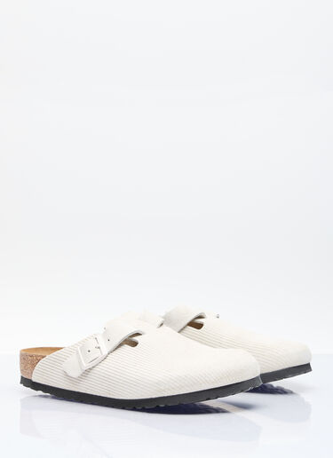 Birkenstock Boston 压纹穆勒鞋  白色 brk0156004