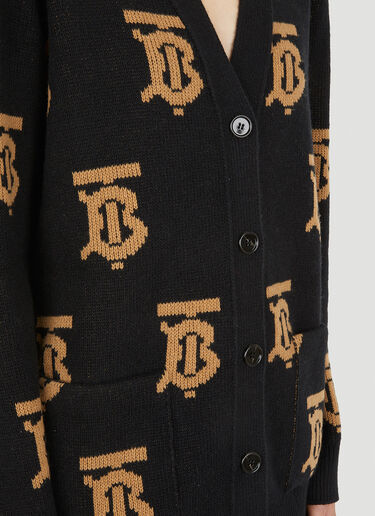 Burberry Nadine Logo Jacquard Cardigan Black bur0251015