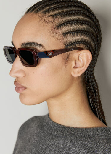 Prada Clear Frame Sunglasses Brown lpr0355003